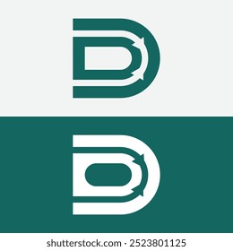 Finance Logo With D Letter Concept. Marketing And Financial Business Logo. Letter D Financial Logo Template With Marketing Growth Arrow