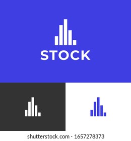 Concepto de diseño de logotipo financiero, bursátil o de sonido. Vector para empresas. Eps 10 de moda