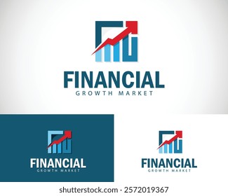 finance logo design concept creative growth arrow marketing trading wave industry