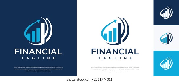 Finance logo design. Finance diagram logo template. Finance logo symbol icon