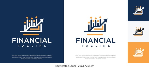 Finance logo design. Finance diagram logo template. Finance logo symbol icon