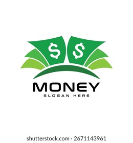 Diseño de Logo de Finanzas - Icono de Vector de Símbolo de Dólar Verde