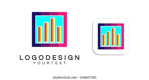 finance logo design. icon app smartphone color full