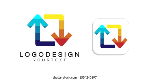 finance logo design. icon app smartphone color full