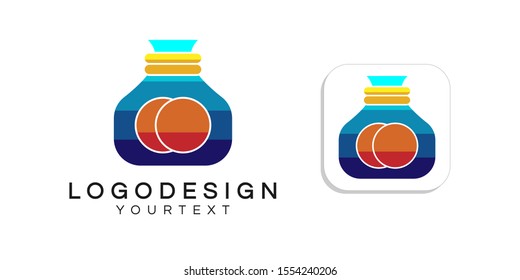 finance logo design. icon app smartphone color full