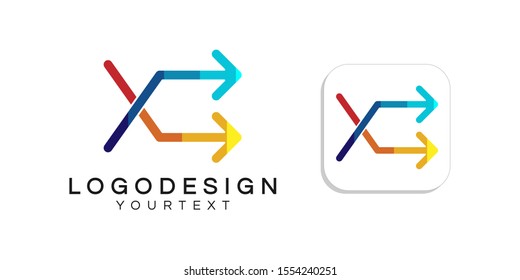 finance logo design. icon app smartphone color full