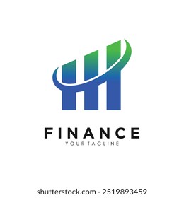 Ícone de design de logotipo financeiro com cor de gradiente criativa