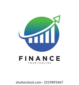 Finance logo design icon with creative gradient color