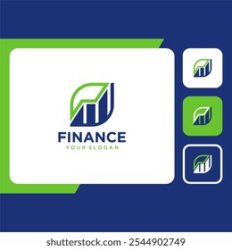 design do logotipo da finance com folhas