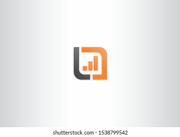 finance logo design symbol with black and orange color concept