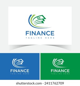 Plantilla de diseño de logotipos financieros con dinero