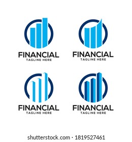 Ilustración del vector de diseño del logotipo financiero. bueno para mascota, entrega o logística, logotipo industrial color plano.
