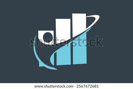 Finance Logo Design Vector Illustration or human finance chart icon
