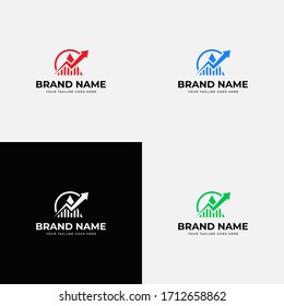 Finance logo design vector template. Financial up arrow business logo design in triangle shape.