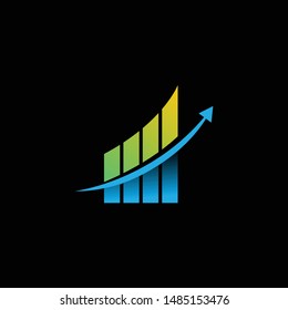 finance logo design vector, using geometric, abstract also modern style. change able color and work well in both dark and light background