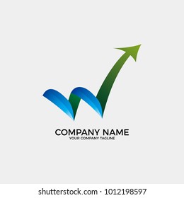 Finance logo design, W logo design, Growth graph vector icon illustration sign, Financial Advisors Logo Design Template Vector Icon