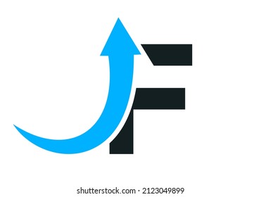 Finance logo with F letter concept. Marketing And Financial Business Logo. F Financial Logo Template with Marketing Growth Arrow