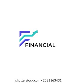 Logotipo Financeiro Com Conceito De Letra F. Conceito de logotipo financeiro ou de sucesso. Logotipo para contabilidade de negócios e identidade da empresa