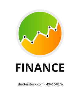 Finance Logo. Growing Graph Icon.