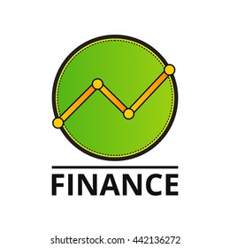 Finance Logo. Growing Graph Icon.