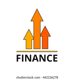 Finance Logo. Growing Graph Icon.