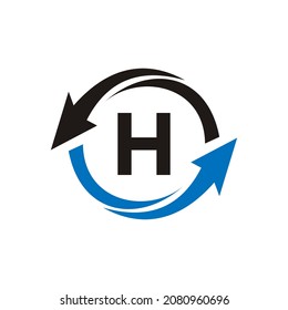 Finance logo with H letter concept. Marketing And Financial Business Logo. H Financial Logo Template with Marketing Growth Arrow