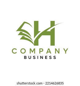 Logotipo financiero con el concepto de letra H. Logo De Marketing Y Negocios Financieros. H Plantilla de logotipo financiero con flecha de crecimiento de marketing