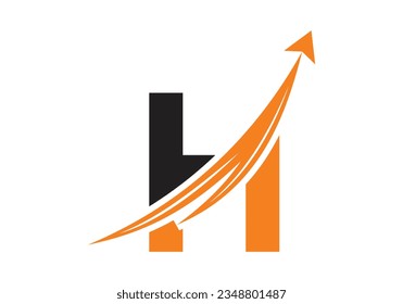 Finance Logo With H Letter Concept. Financial or success logo concept. Logo for accounting business and company identity