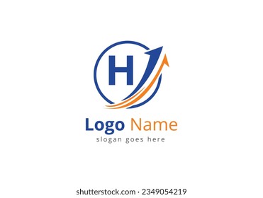 Finance Logo With H Letter Concept. Financial or success logo concept. Logo for accounting business and company identity