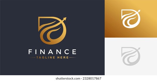 finance logo icon, business and finance logo,  Initial letter D, trading and distribution logo, accounting and financial logo, Financial Advisors  Design Template Vector Icon, Finance  Template.