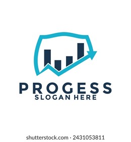 Icono del logotipo de Finanzas , Trading con el logotipo de Shield adecuado para empresas, comerciantes, operaciones, inversiones y otros