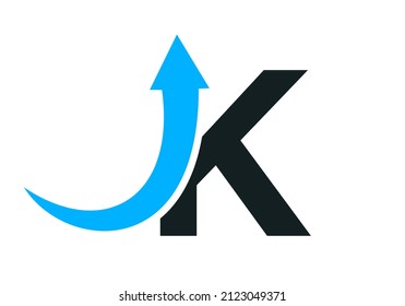 Finance logo with K letter concept. Marketing And Financial Business Logo. K Financial Logo Template with Marketing Growth Arrow