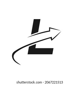 Finance Logo With L Letter Concept. Marketing And Financial Business Logo. L Financial Logo Template with Marketing Growth Arrow