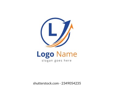 Finanzlogo mit L-Letter-Konzept. Logo-Konzept für Finanzen oder Erfolg. Logo für Rechnungslegung und Unternehmensidentität