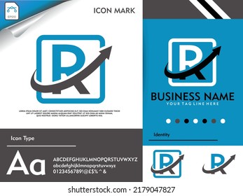 Finance logo with letter r premium vector