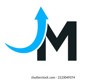 Logotipo financiero con concepto de letra M. Logo De Marketing Y Negocios Financieros. M Plantilla de logotipo financiero con flecha de crecimiento de marketing