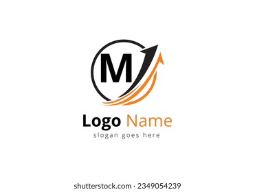 Finance Logo With M Letter Concept. Financial or success logo concept. Logo for accounting business and company identity