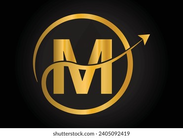 Finance Logo With M Letter Concept. Creative abstract Marketing And Financial Business Logo Design.