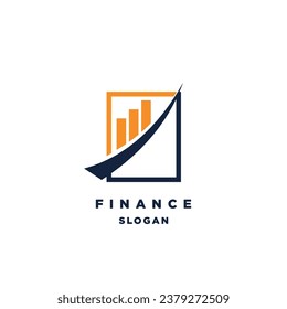 Finanzlogo. Rechteck. Nach oben. Illustration einzeln