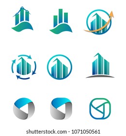 finance logo set vector