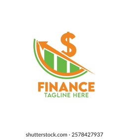finance logo should be clean, modern, and professional, using symbols like coins, graphs, or shields in blue or green to convey trust, growth, and stability