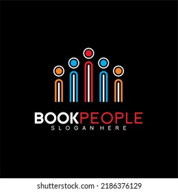 Finance logo template. accounting logo template with book and people concept