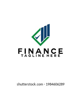 Vector de plantilla de logotipo de finanzas. Concepto de logotipo de contabilidad.