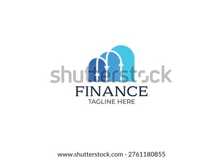 Finance Logo with Upward Arrows and Archway Gateway Representing Growth, Solutions, and Prosperity