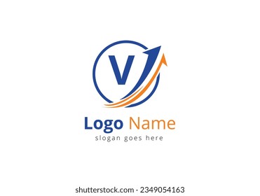 Finanzlogo mit V-Letter-Konzept. Logo-Konzept für Finanzen oder Erfolg. Logo für Rechnungslegung und Unternehmensidentität