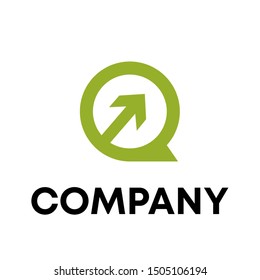 Finance Logo Vector. Describe Growth investment in Chart, arrow