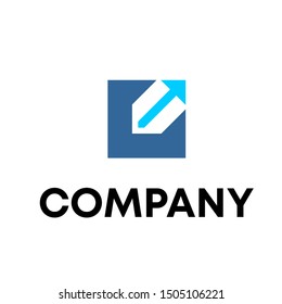 Finance Logo Vector. Describe Growth investment in Chart, arrow
