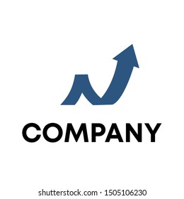 Finance Logo Vector. Describe Growth investment in Chart, arrow