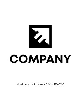 Finance Logo Vector. Describe Growth investment in Chart, arrow