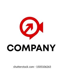 Finance Logo Vector. Describe Growth investment in Chart, arrow